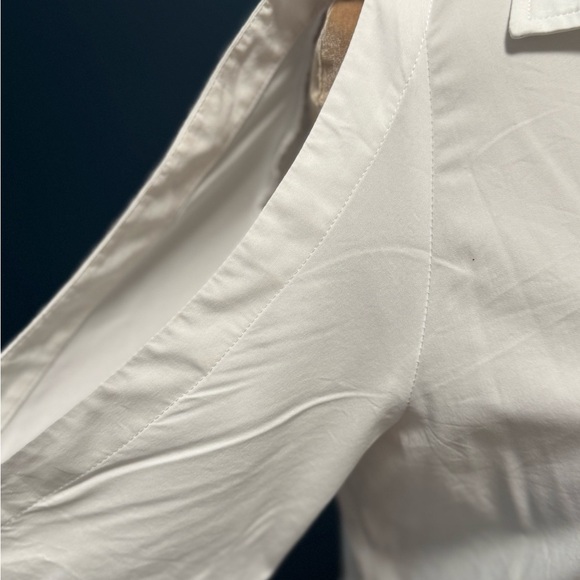 Finley Shoulder-less White Button-Up Women's Tunic Top M - Picture 2 of 8